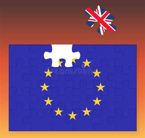 Brexit a Parte Faltante Em Uma UE Do Enigma Ilustração Stock