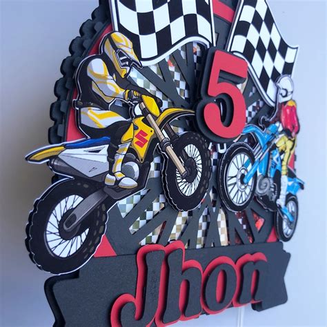 Motocross Cake Topper Dirt Bike Cake Topper Motocross Etsy