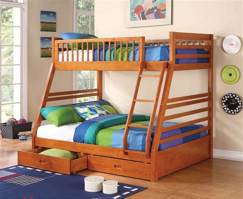 Ashton Honey Twin Over Full Bunk Bed From Coaster 460183 Coleman