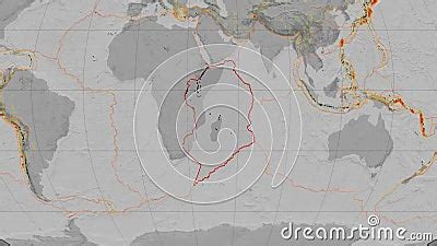 Somalia Tectonics Em Destaque Escala De Cinza Elevada Kavrayskiy Vii