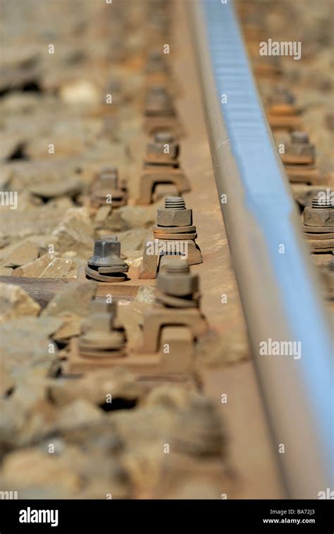 Railway Tracks Close Up Detail Still Life Stock Photo Alamy