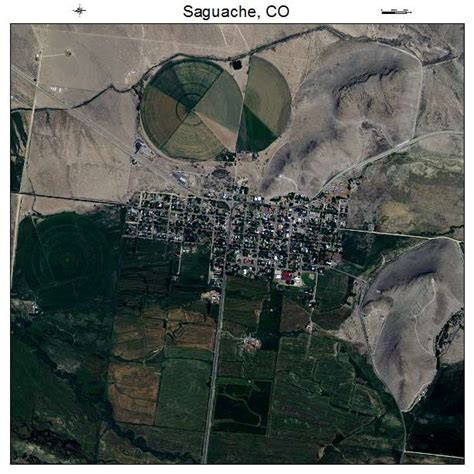 Aerial Photography Map of Saguache, CO Colorado