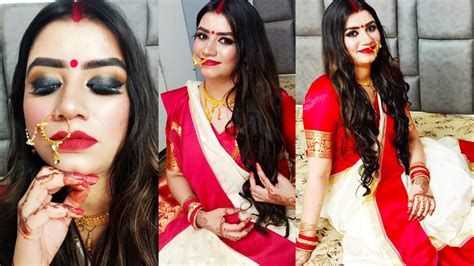 Durga Puja Makeuptraditional Bengali Makeup Tutorial Fashionista