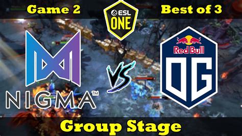 Nigma Vs OG Group Stage ESL One Los Angeles 2020 Online Europe