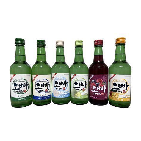 Korean Traditional Beverage Oppa Soju 360ml Rice Wine Fruit Flavored