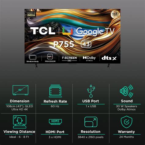 Buy Tcl P Cm Inch K Ultra Hd Led Google Tv With Dolby