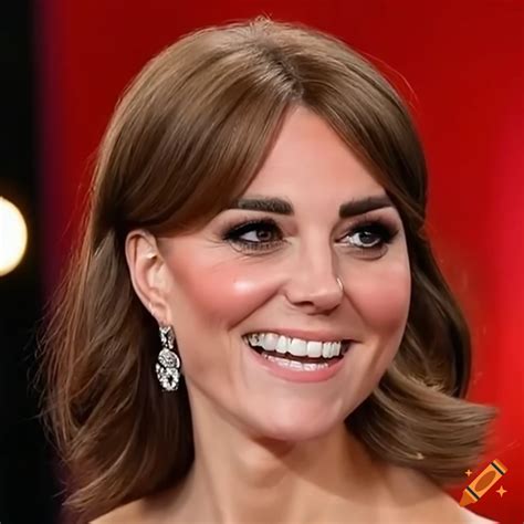 Kate Middleton Getting Her Bangs Trimmed On A Talk Show On Craiyon