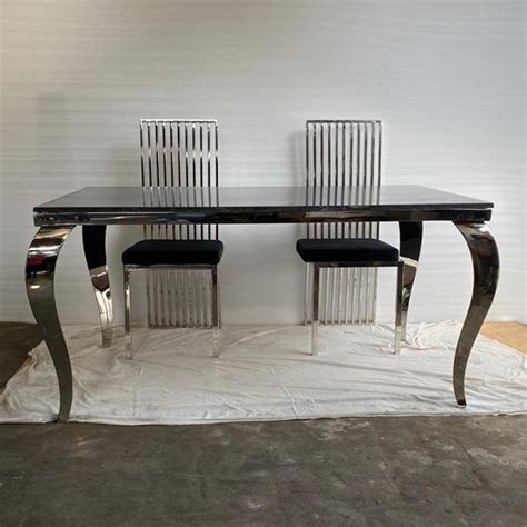 Stainless Steel 2 Seater SS Dining Table Chair At Rs 40000 Set In