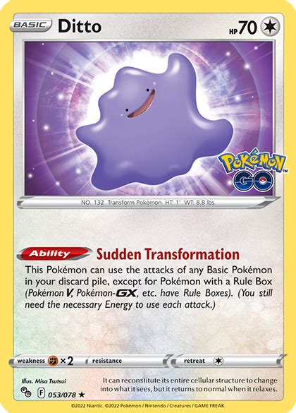 Ditto Pokemon Go Pokemon Card | Pikawiz