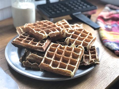 Classic Sourdough Waffles Step By Step Via Kingarthurflour Waffles Baking Sourdough