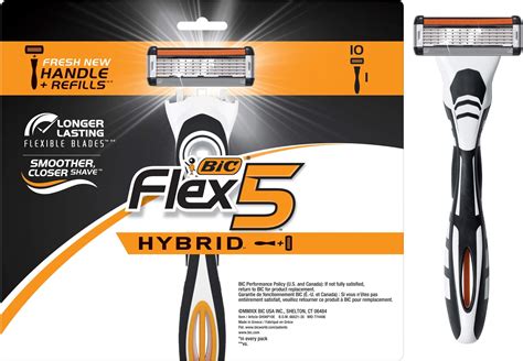 Bic Flex 5 Refillable Razors For Men Long Lasting 5 Blade