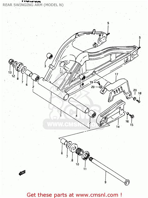 Suzuki RGV250 1992 N E02 E04 E21 E22 E24 E34 REAR SWINGING ARM