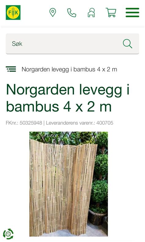 To Bambus Gjerde Levegg Selges Billig Finn Torget