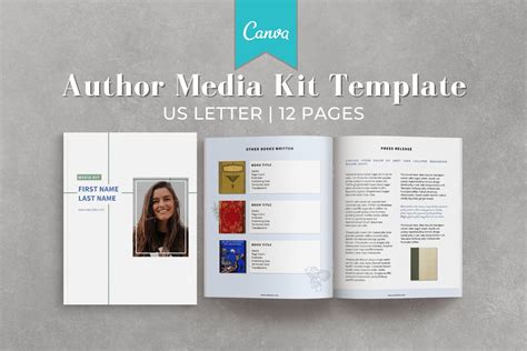 Canva Author Media Kit Template Media Kit Template Media Kit Lettering