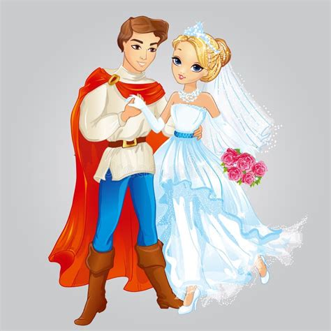 Boda De La Princesa Del Príncipe Y Del Cuento De Hadas Ilustración Del Vector Ilustración De