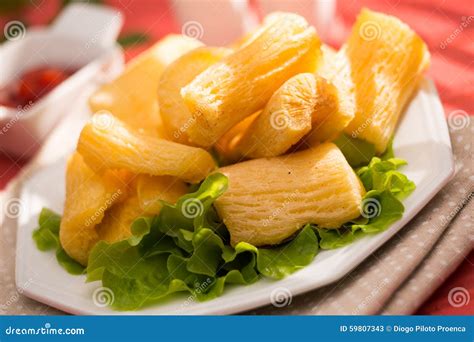 Brazilian Food Fried Yucca Stock Image Image Of Restaurant Aipim