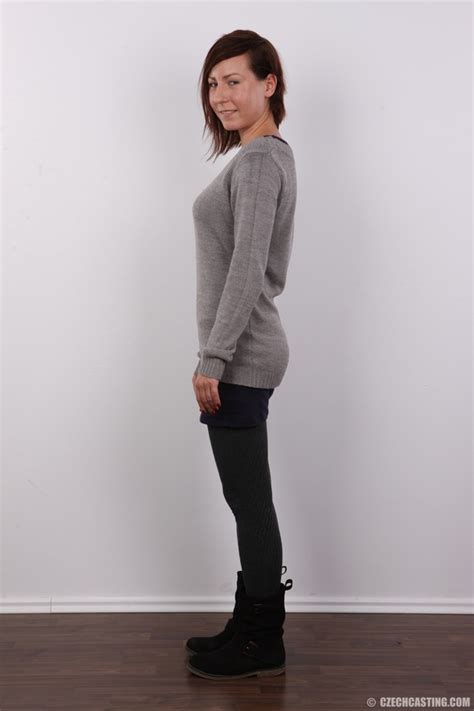 Sweet Babe Wearing Gray Sweater Black Legg XXX Dessert Picture 3