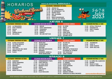 Weekend Beach Festival Cartel Entradas Y Horarios