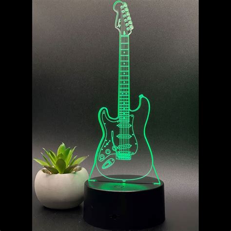 Luminária Guitarra Elétrica LED 3D Abajur de Mesa