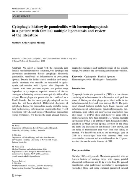 Patient With Familial Multiple Lipomatosis And Review Pdf Systemic