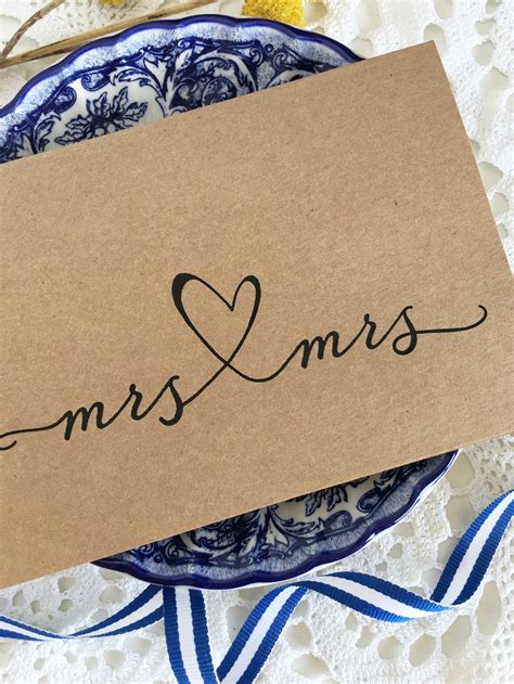 Lesbian Wedding Card Lesbian Wedding T Mrs And Mrs Card Etsy