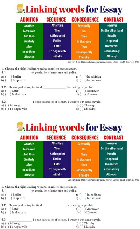 Linking Words Exerc Cios Ano Gabarito