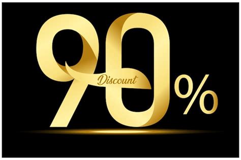 Premium Vector Golden 90 Percent Off Discount Sale Banner