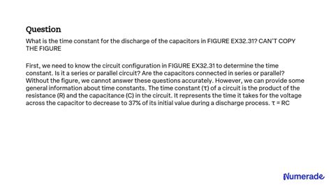 Solved What Is The Time Constant For The Discharge Of The Capacitors In Figure Ex32 31 Can T