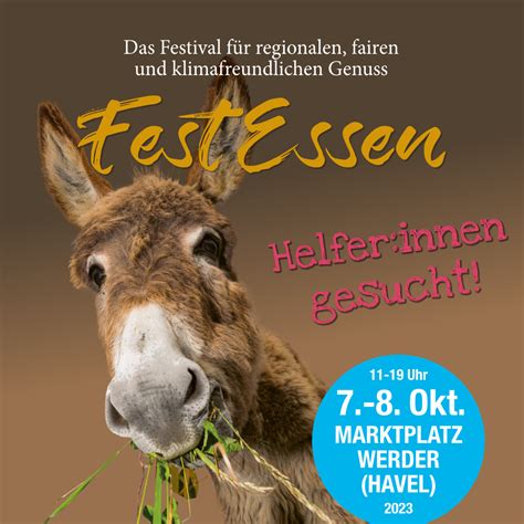 Helfer Innen Gesucht FestEssen Werder