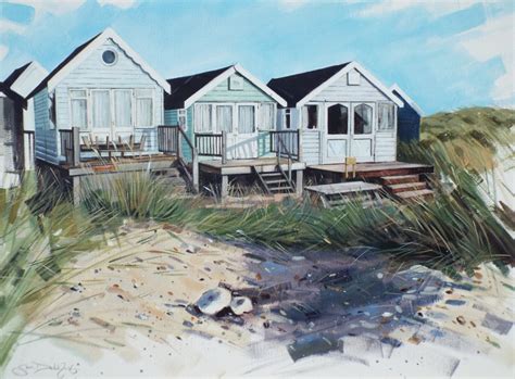 Mudeford Beach Huts | Coast | Sam Dodd Acrylic Paintings