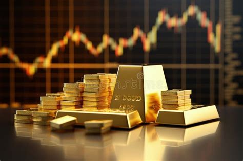 Stacked Gold Bars Golden Coins Stock Exchange Ambiance And Dynamic