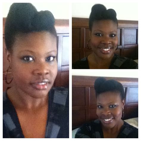 Natural hair updo with pomp... | Natural hair updo, Hair envy, Natural