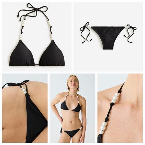 J Crew Swim J Crew String Bikini With Pearls Poshmark