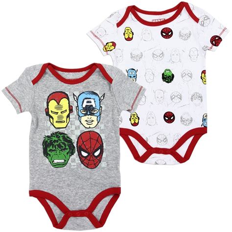 Marvel Comics Avengers Baby Boys Onesie Set Space City Kids Clothing