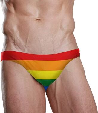 ZZKKO Men Swim Brief Bikini Rainbow Gay Flag Beach Bikini For Men Swim Underwear Small ShopStyle