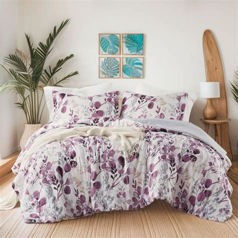 Regency Heights Fullqueen Reversible Seersucker Floral Bedding Comforter Sets 3 Piece