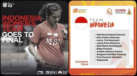 Breaking News Tim Putri Indonesia Ke Final Badminton Asia Team