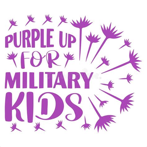 Purple Up For Military Kids Military Child Typography T Shirt Design