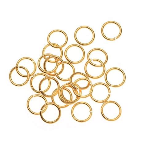 TierraCast Pewter Medium Open Jump Rings 7 4mm 22K Gold Plated 25