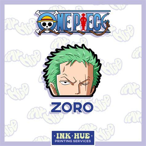 One Piece ZORO Waterproof PEEKER STICKER For Tumblers And More