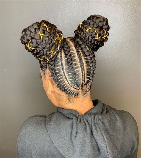 20 Braided Buns For Black Hair For Immediate Inspiration Belletag