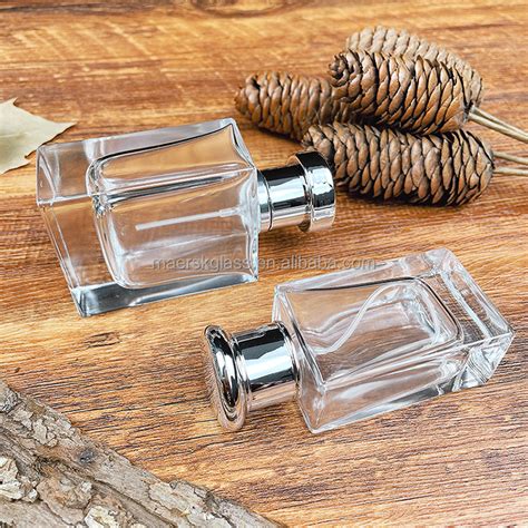 Luxury Ml Ml Crimp Mouth Flat Square Clear Empty Perfume Spray