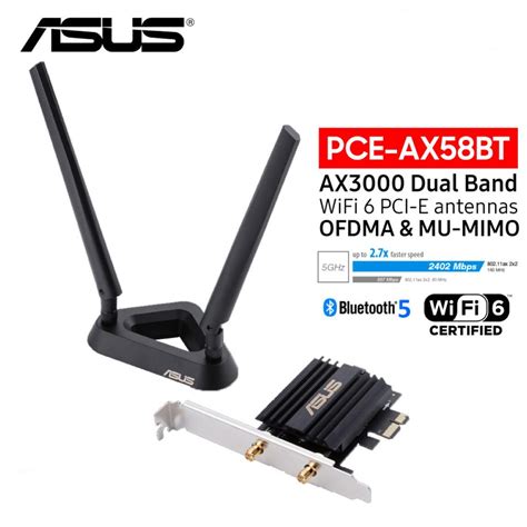 Asus Pce Ax Bt Ax Dual Band Pci E Wifi Wireless Adapter With