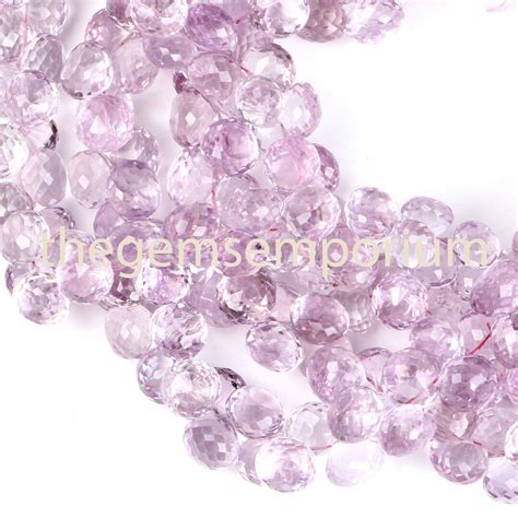 Pink Amethyst Faceted Onion Gemstone Beads Mm Pink Amethyst Side