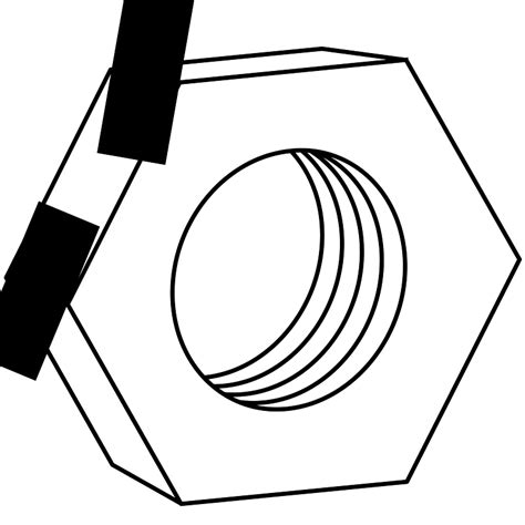 Hex Nut For Bolts Free Vector Clipart Images On