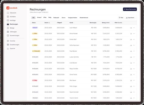 Rechnungen Verwalten Online Rechnungssoftware Sevdesk