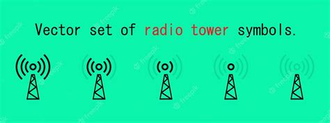 Conjunto Vectorial De Símbolos De Torre De Radio Conjunto De Iconos De