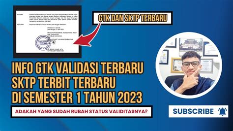 Info Gtk Validasi Terbaru Dan Terbit Sktp Terbaru Youtube