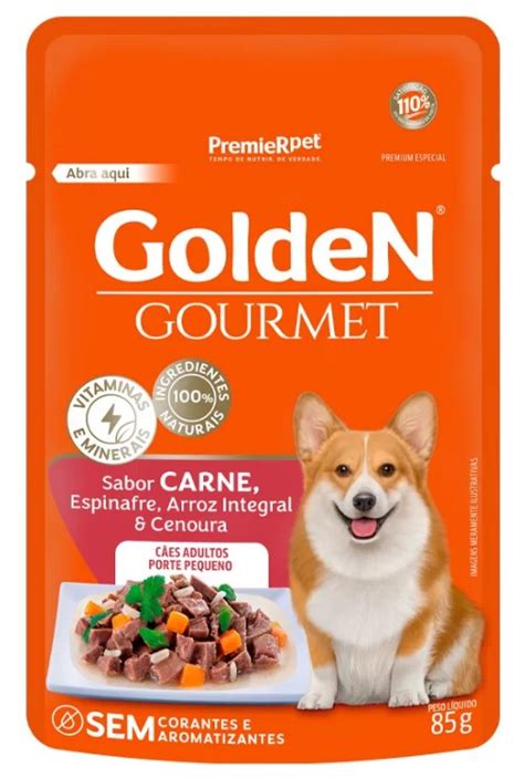 SACHÊ GOLDEN GOURMET PARA CÃES ADULTOS PORTE PEQUENO SABOR CARNE 85G