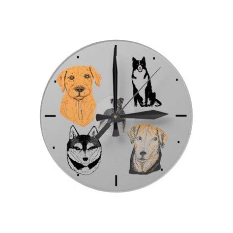 Dogs On A Customizable Clock Artistjandavies Clock Wall